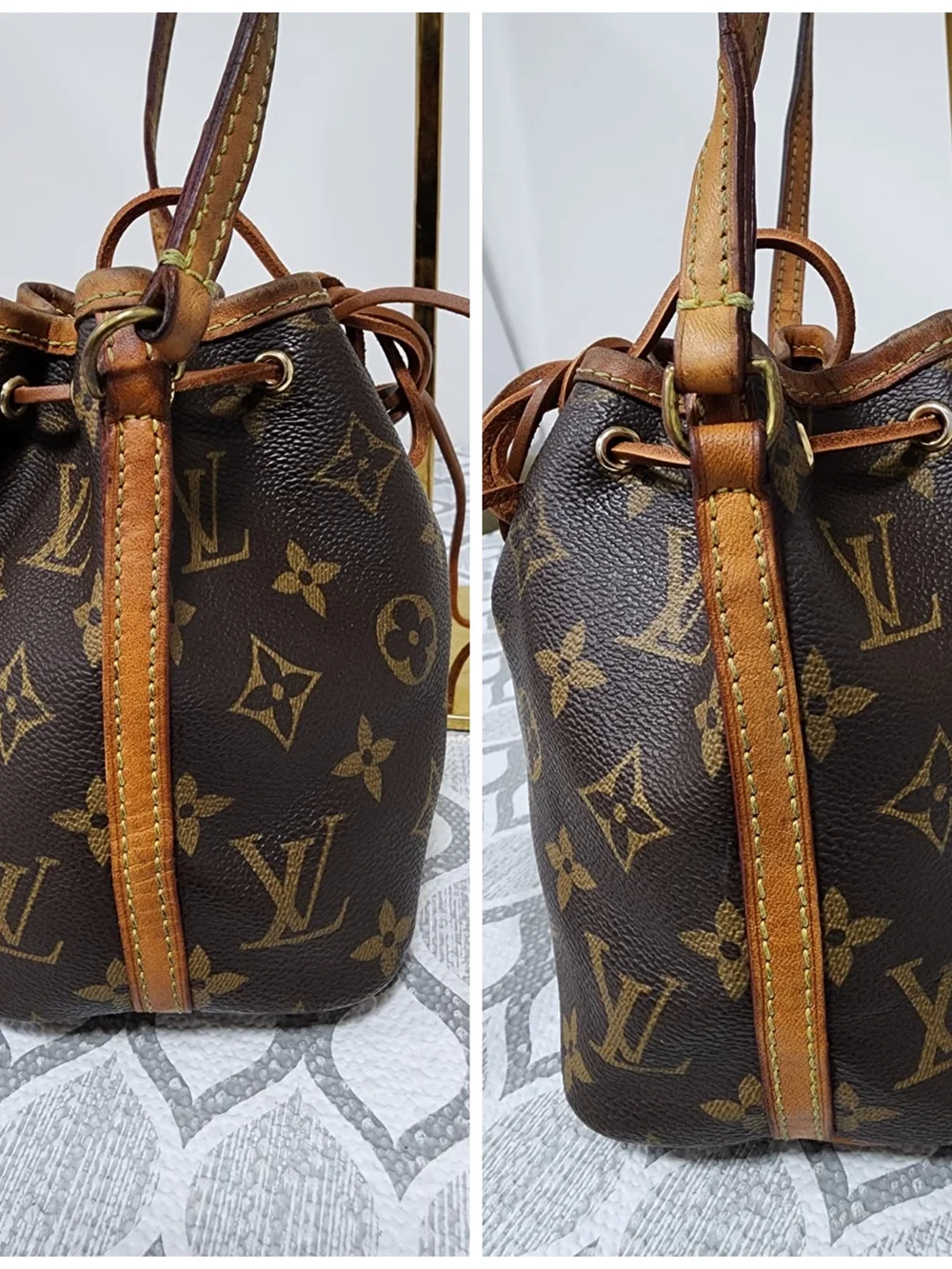 Louis Vuitton Brown Monogram Noé Mini Drawstring Crossbody